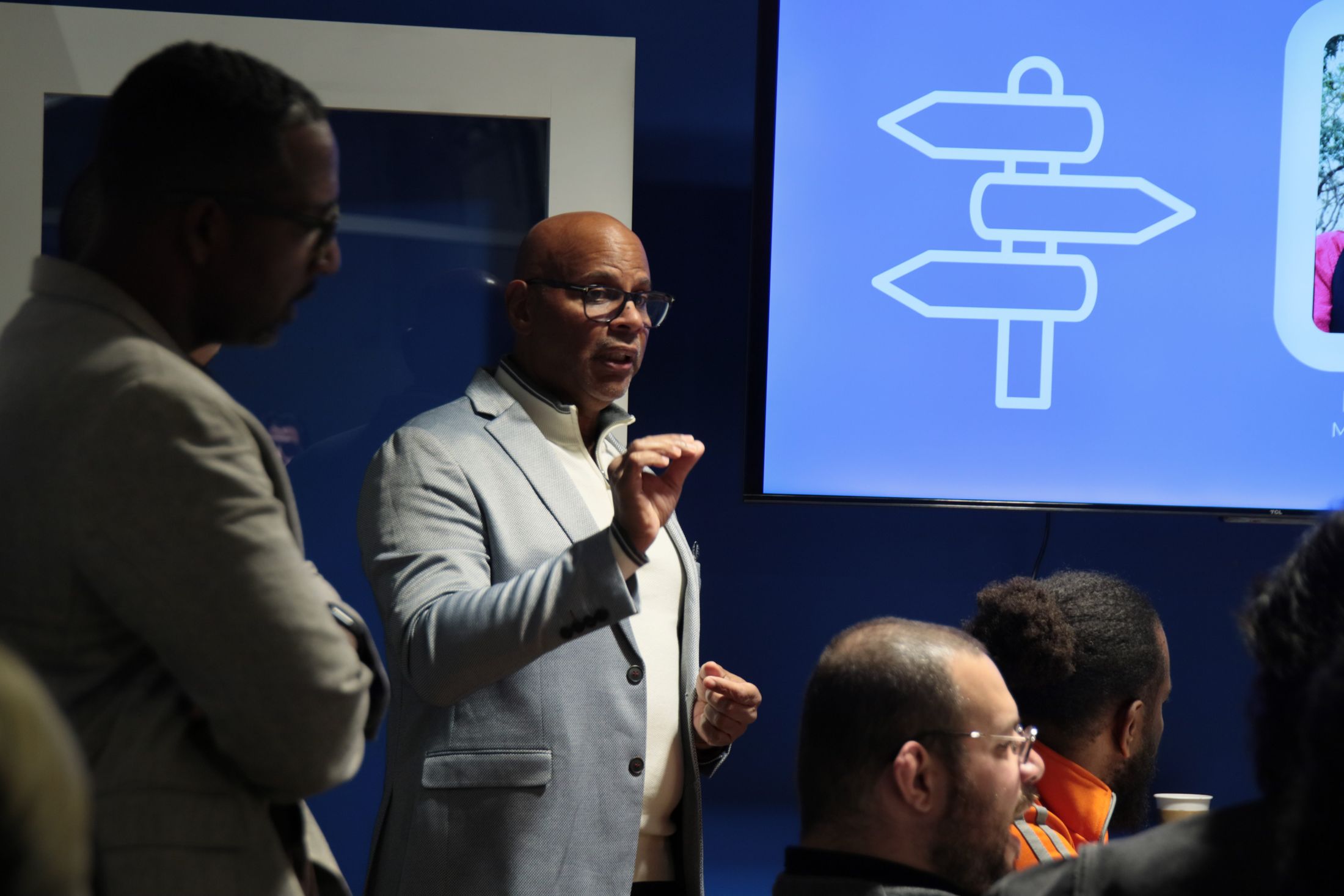 A Project SECURE instructor speaking to participants during a session